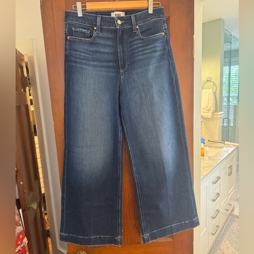 PAIGE Anessa Wide-Leg Cropped Jeans